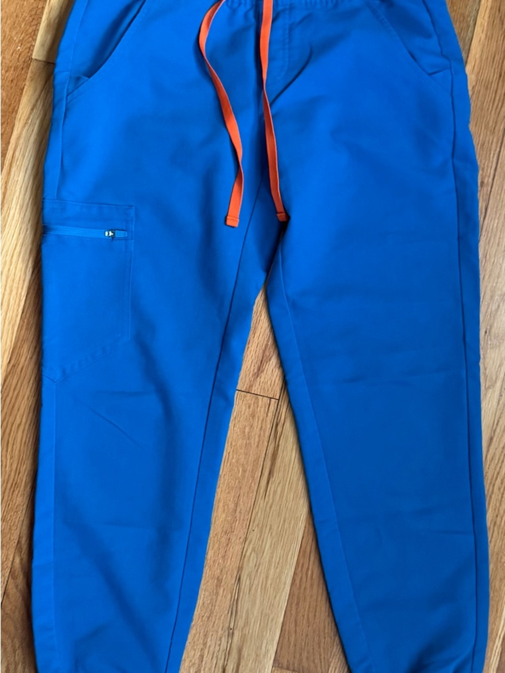 Figs Women's Royal Blue Jogger Pants with Orange Drawstrings
